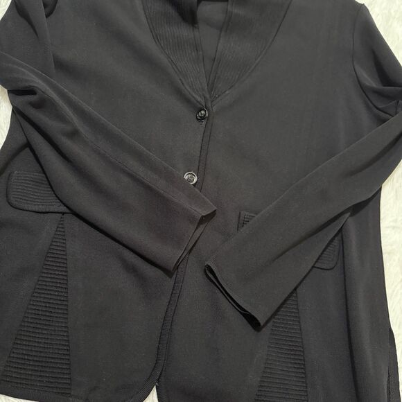 Women Misook Padded Light Weight Blazer Blouse Top in Black Size Medium - Picture 8 of 8
